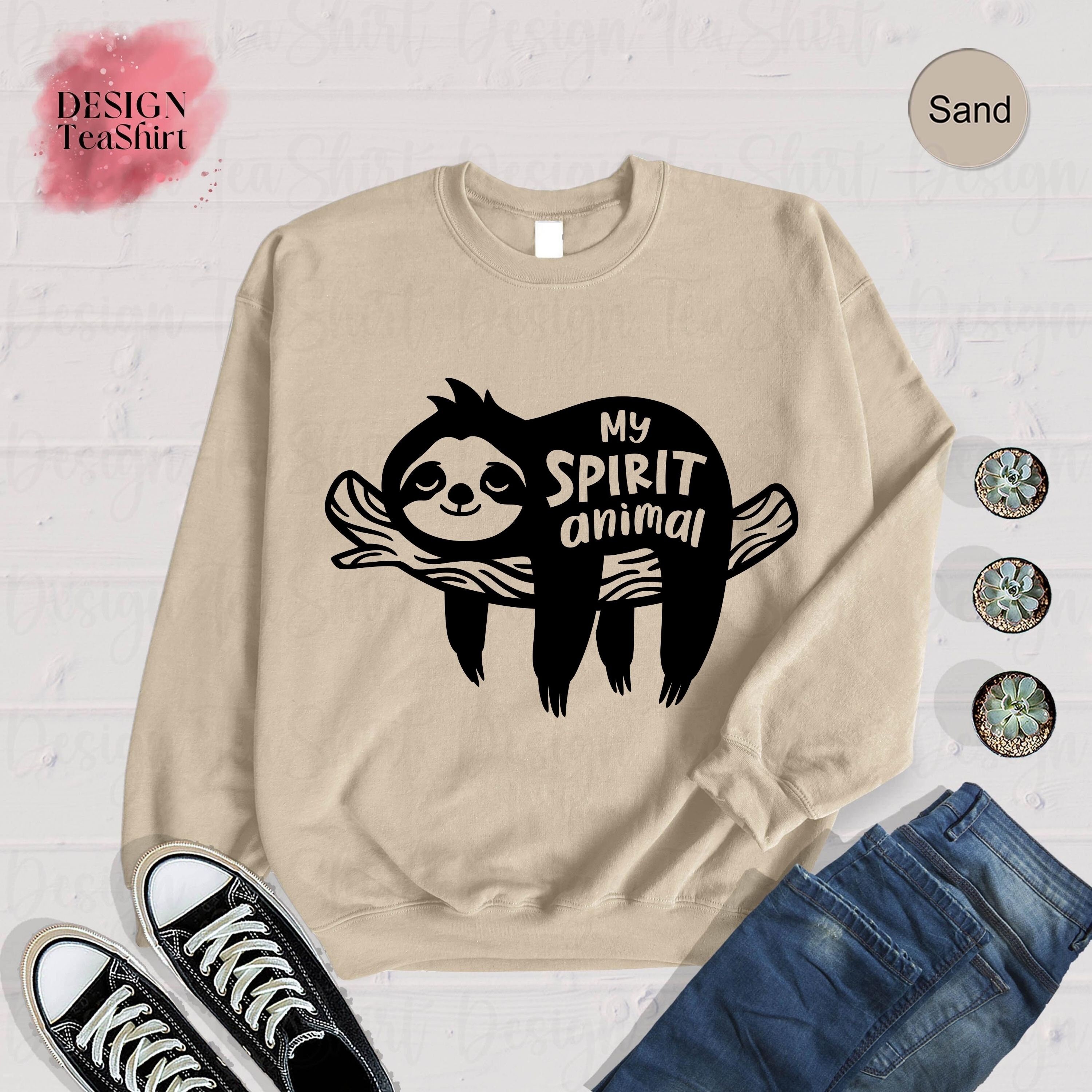 Discover My Spirit Animal Sweatshirt, Funny Sloth Hoodie, Animal Lover Long Sleeve, Sloth T Shirt