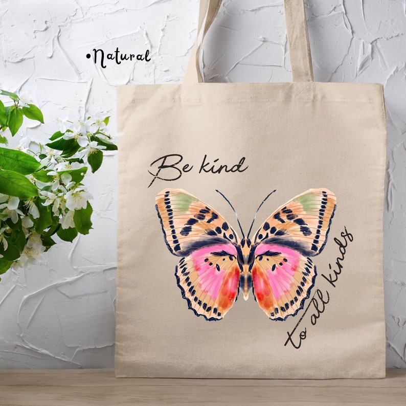 Be Kind Tote Bag Butterfly Tote Bag Mental Health Matter - Etsy