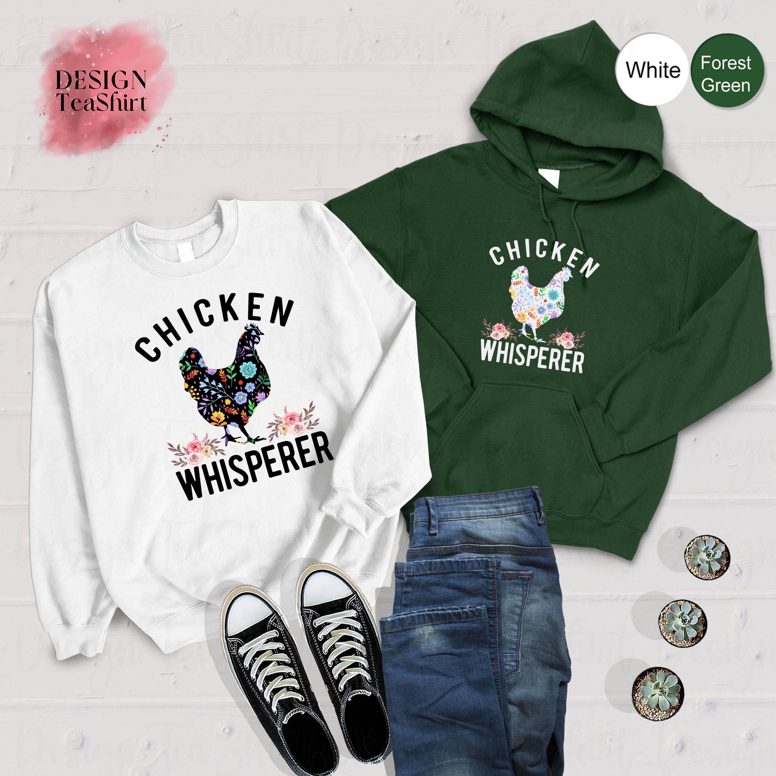 Discover Floral Chicken Whisperer Sweatshirt, Chicken Lover Hoodie, Chicken Shirt, Chicken Whisperer Floral, Country Girl Long Sleeve, Farm Tees