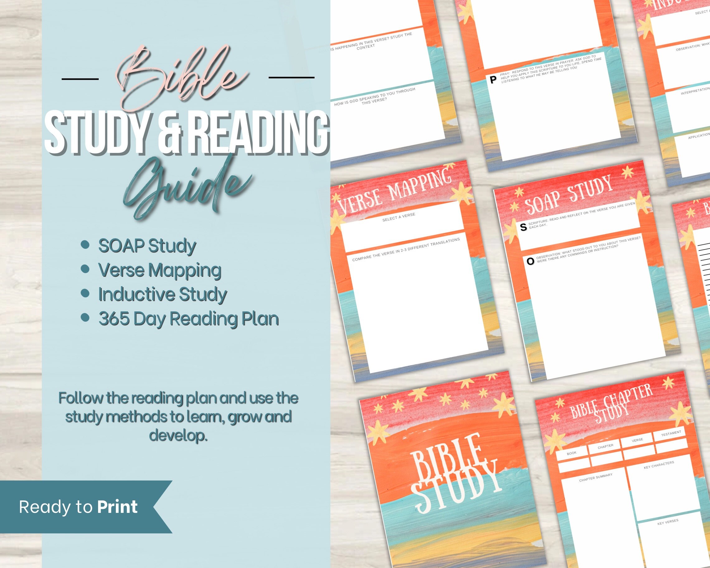 Printable Bible Study Planner Bible Reading Guide Verse - Etsy