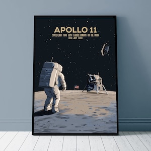 Moon Poster Apollo 11 | Apollo 11 Poster |  Space Wall Decoration