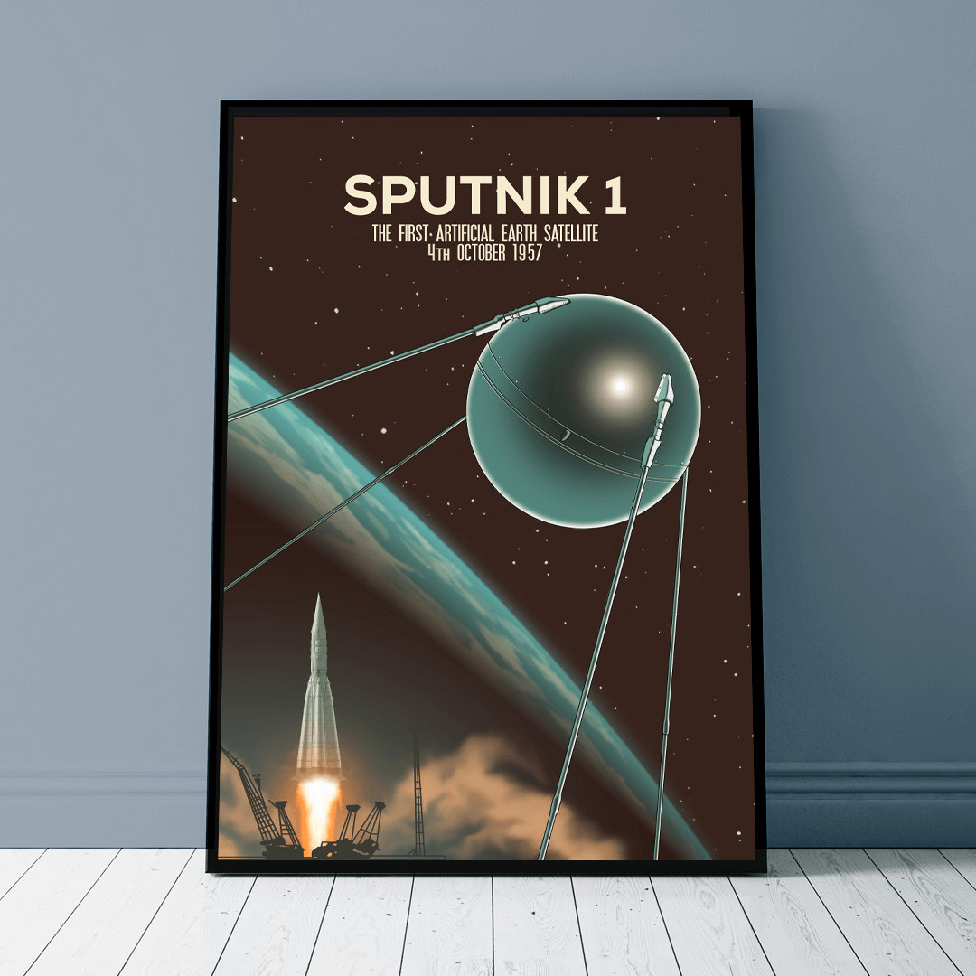 Sputnik Poster | Space Wall Decor | Galaxy Poster | Space Lover Poster