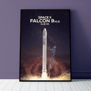 Falcon 9-Poster | SpaceX Elon Musk Weltraumposter | SpaceX Falcon 9-Poster | Weltraumraketen-Poster