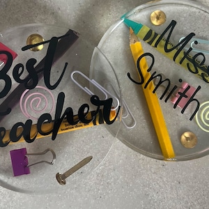 Resin Coasters// Teacher gifts// Gifts// Office coaster