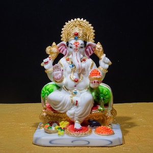 Ganesha with fruit dish 17.8 cm (7 inch )