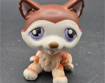 Littlest Pet Shop #427 Statuetta di cane Husky Marrone Crema 2007 Giocattolo da collezione Hasbro