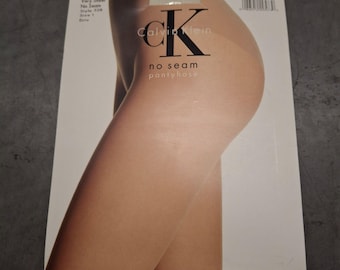 NIP Vintage Calvin Klein Very Sheer No Seam Pantyhose  528 Size 1 Ecru 1995