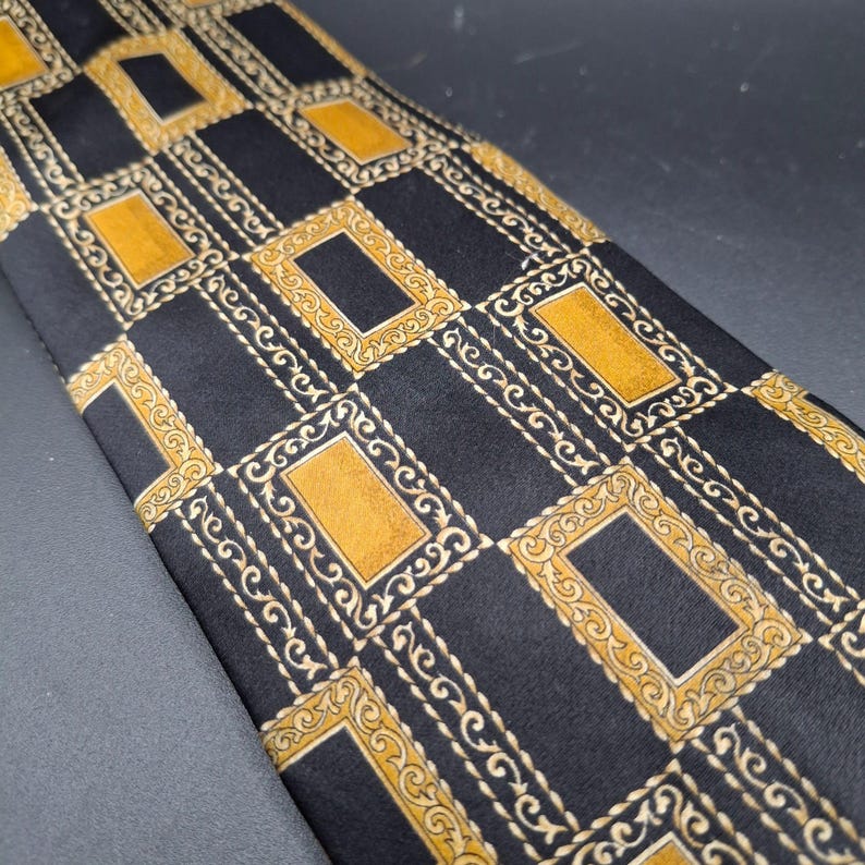 Vintage Lhomme Baroque Geometric Print Designer Silk Necktie - Etsy