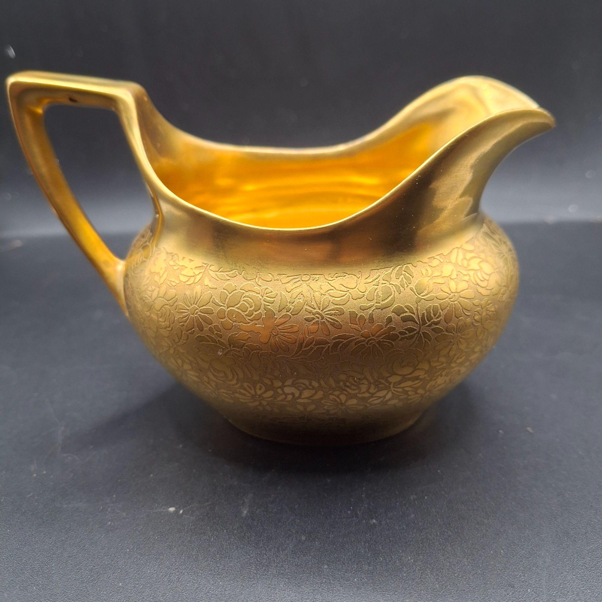Vintage Pickard Rose and Daisy Gold Porcelain Creamer Pitcher - Etsy