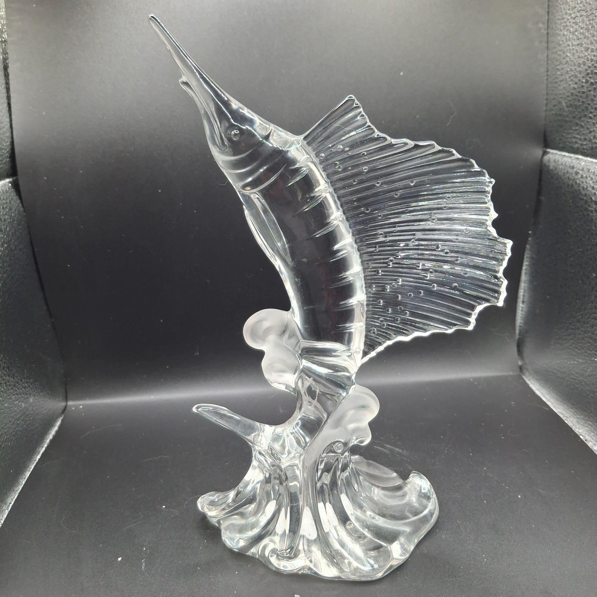 Lenox Fine Crystal Swordfish Water Dance Sculputre Germany Retired