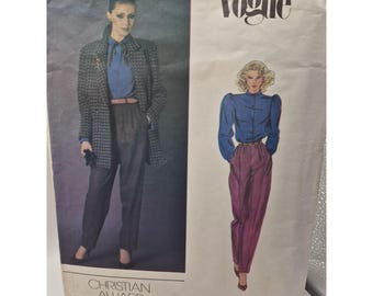 Vogue Christian Aujard Designer-Schnittmuster 2583, dreiteilig, Damengröße 8, 1980er Jahre