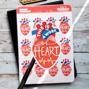 Trabajo de la hoja de pegatinas del corazón - Pegatinas de anatomía, Pegatina del planificador de ciencias, Regalo del maestro de clase de biología, Pegatina de afirmación positiva, Cuidado personal