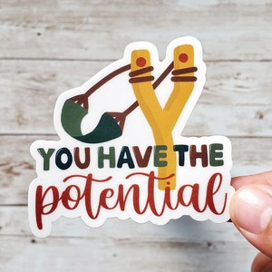 Sticker potentiel scientifique - Sticker affirmation, citation motivante, idée cadeau pour professeur de physique, vinyle autocollant imperméable, autocollant STEM