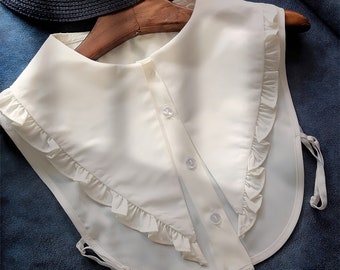 Fake Lace Collar Detachable Front Tie Shirts White False Vintage Versatile Blouse Collar for Women Girls Favors