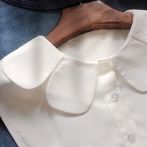 Petal Fake Collar Detachable Front Tie Flower Shirts White False Vintage Blouse Collar for Women Girls Favors image 3