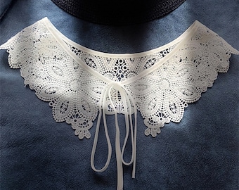 Lace Fake Collar Detachable Embroidered Lace Summer Shirts White False Versatile Blouse Collar for Women Girls Favors