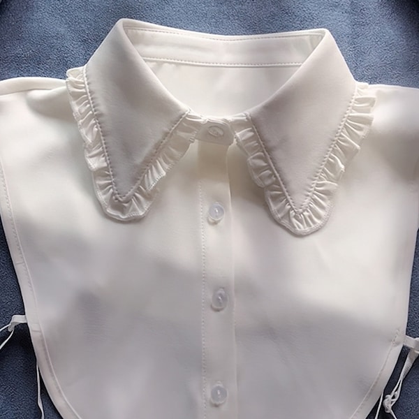 Women Fake Collar Detachable Front Tie Shirts White False Vintage Blouse Collar for Women Girls Favors
