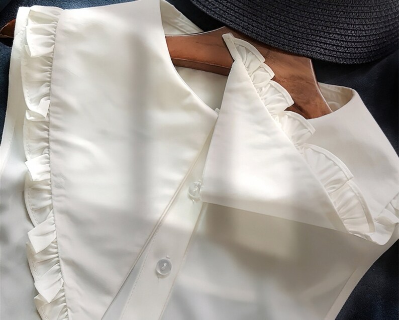 Fake Lace Collar Detachable Front Tie Shirts White False Vintage Versatile Blouse Collar for Women Girls Favors zdjęcie 5