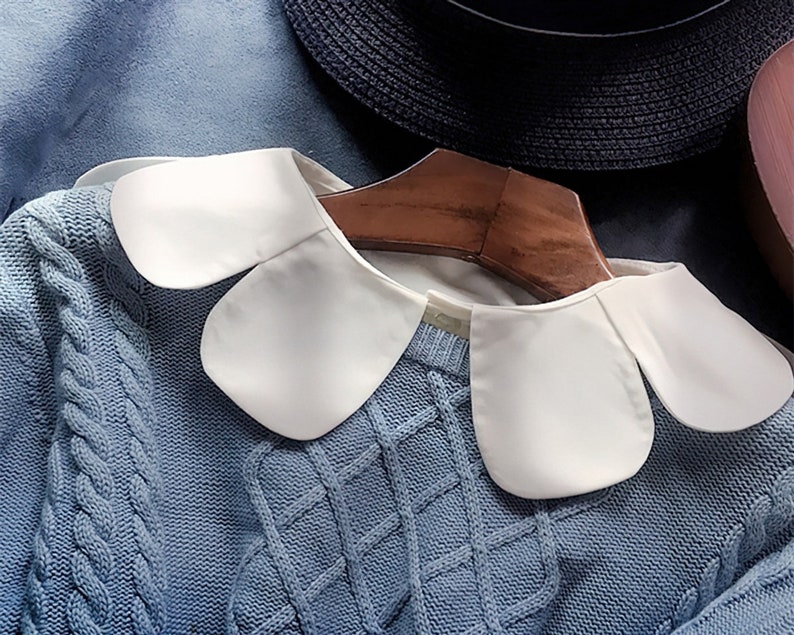 Petal Fake Collar Detachable Front Tie Flower Shirts White False Vintage Blouse Collar for Women Girls Favors image 7