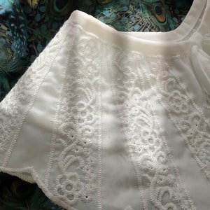 Embroidered Cotton Fake Collar, White/Black False Faux Collar, Detachable Blouse, Lady Dicky Collar, Free Size image 5