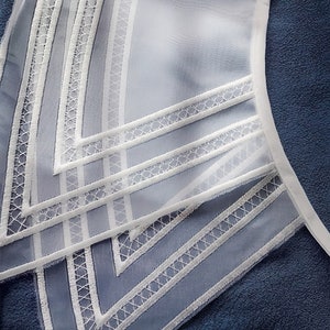 Organza Fake Collar Staccabile Front Tie Shirts Bianco Falso Vintage Versatile Camicetta Colletto per Donne Ragazze Favori immagine 8