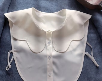 Butterfly Fake Collar Detachable Front Tie Shirts White False Vintage Petal Blouse Collar for Women Girls Favors