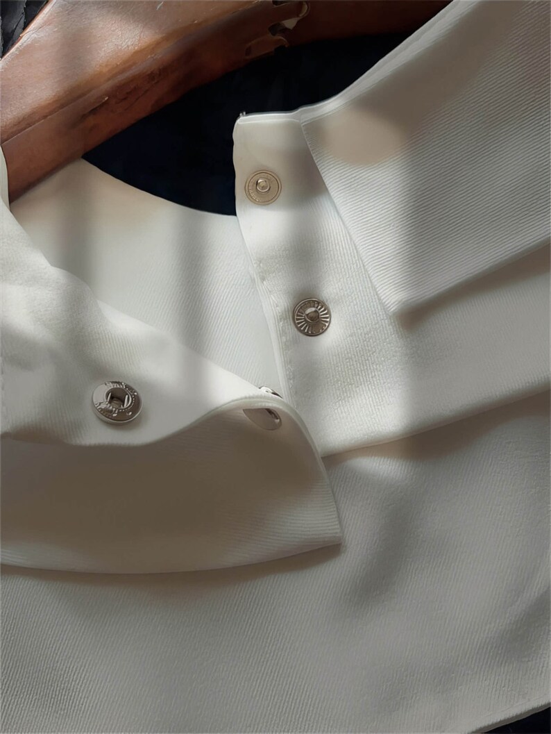 Elegant Fake Chiffon Collar, Versatile Lace Trim Decorative Stand Collar Detachable Lace Trim Inner Shirt Collar, Free Size image 7