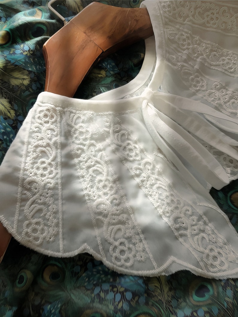 Embroidered Cotton Fake Collar White/black False Faux Collar Etsy