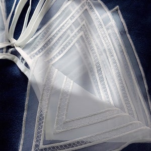 Organza Fake Kragen abnehmbare Front Krawatte Shirts Weiß Falsch Vintage Vielseitige Bluse Kragen für Frauen Mädchen Favors Bild 6