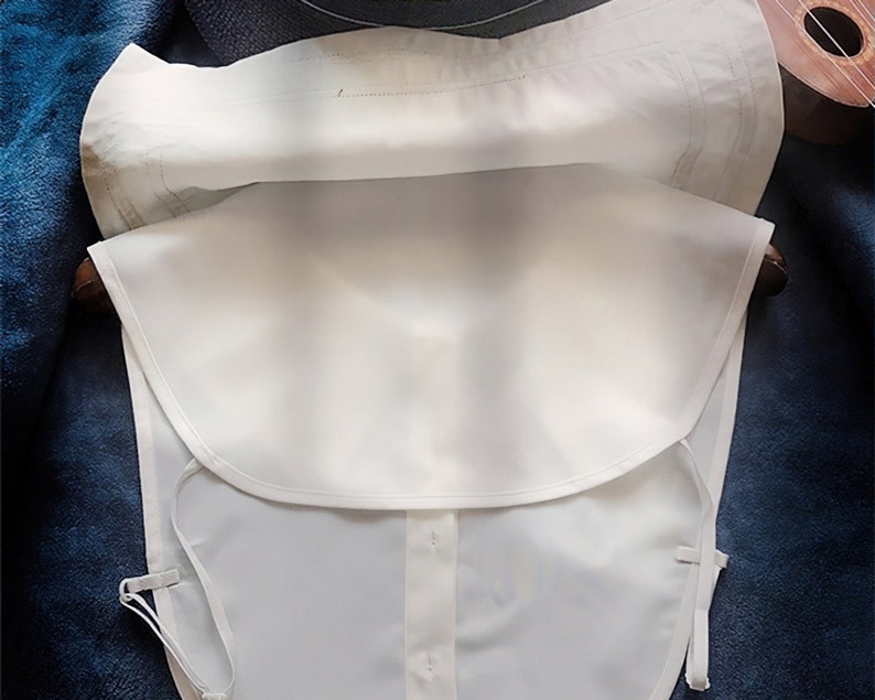Bleu marine faux col détachable devant cravate chemises blanc faux vintage pétale chemisier col pour femmes filles faveurs image 6