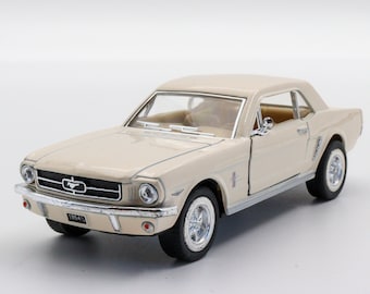 1964 Ford Mustang|Scale 1:36 Diecast Vintage Car|Classic Model Car|Collectible Metal White Car for Collectors|Gift for Dad|Office Accesories