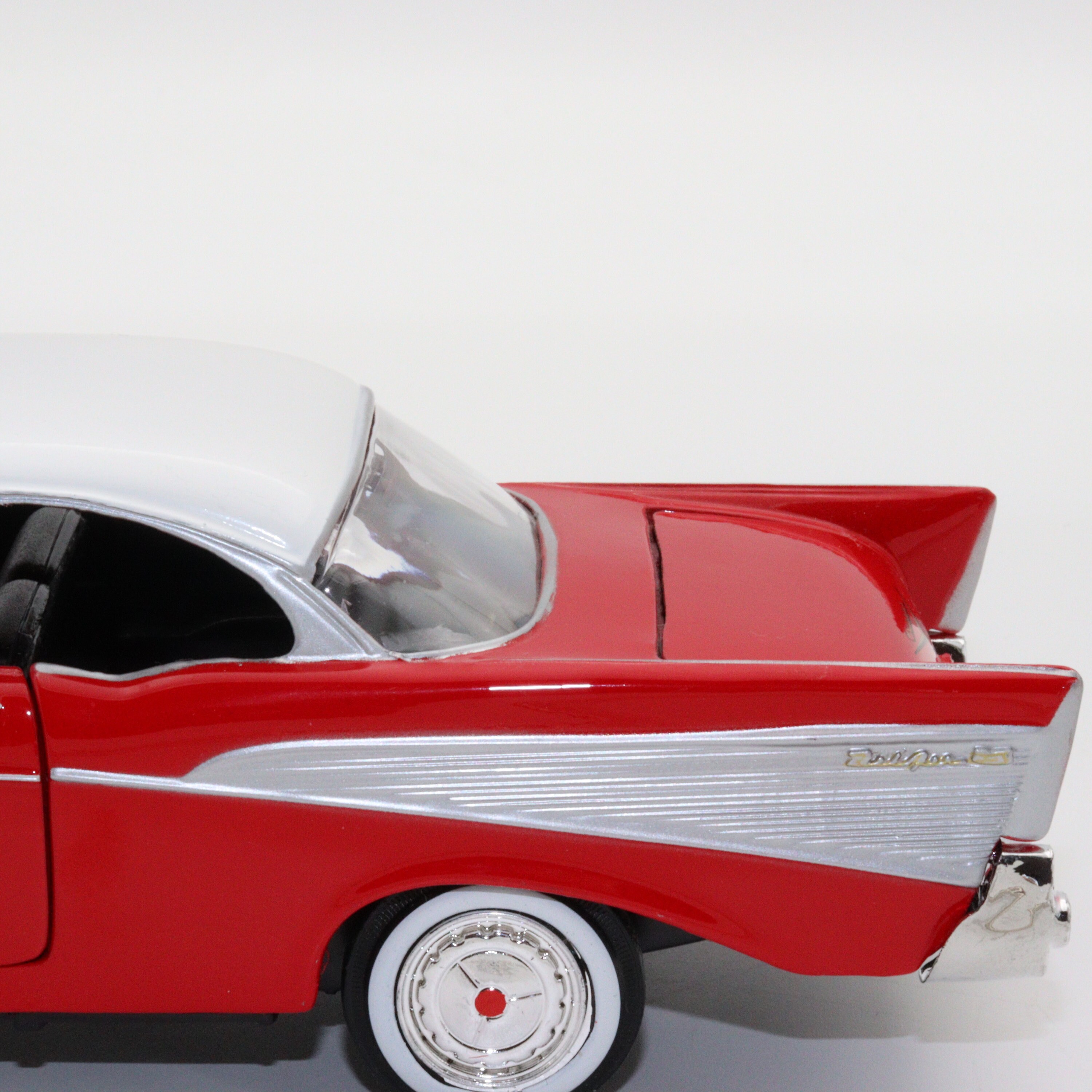 1957 Red Chevy Bel Air Model Car|scale 1/24 Diecast Car|vintage 