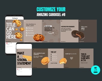 10 Slide Fully Customizable Carousel Instagram Template