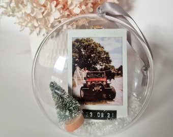 Personalised MINI or SQUARE Polaroid Flat Christmas Baubles