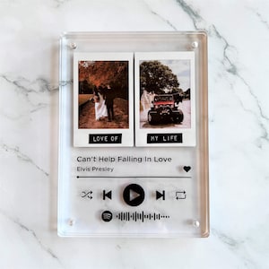 Personalised Music Player Polaroid Acrylic Frame - Custom Anniversary Christmas Gift