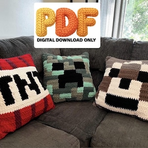 3 Fronhas de Crochê do Minecraft - PDF