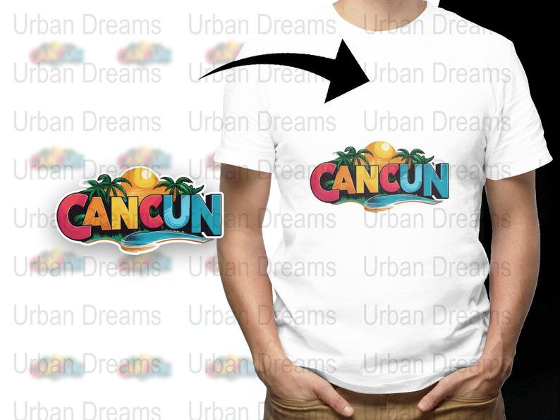 Cancun Mexico Beach Palm Tree T-Shirt Party Destination Gift