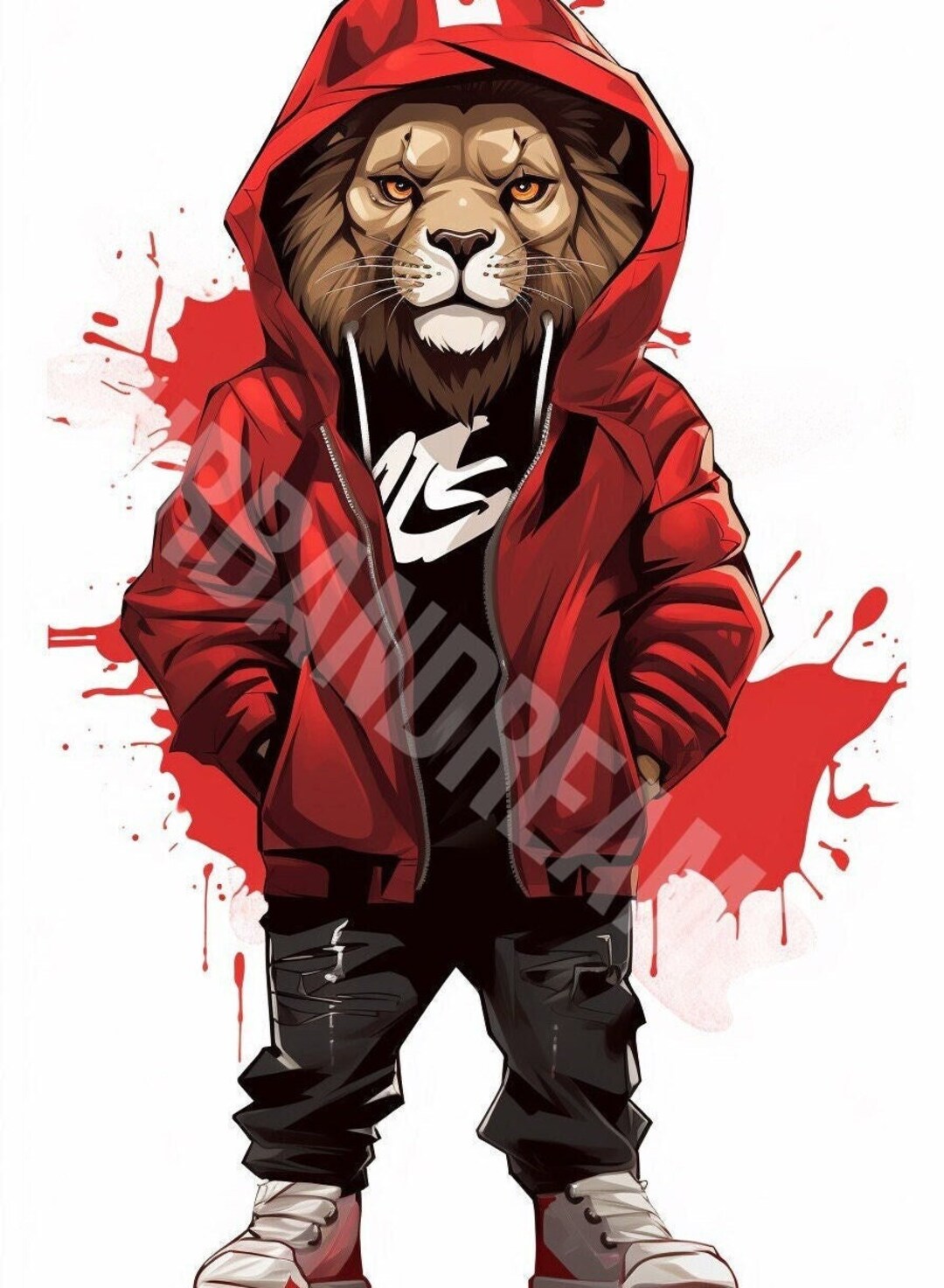Streetwear Lion Png. Colorful Graffiti Png Design Shirts and ...