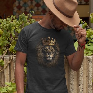Black and Gold Lion With Crown T-shirt - Regal Style - Etsy