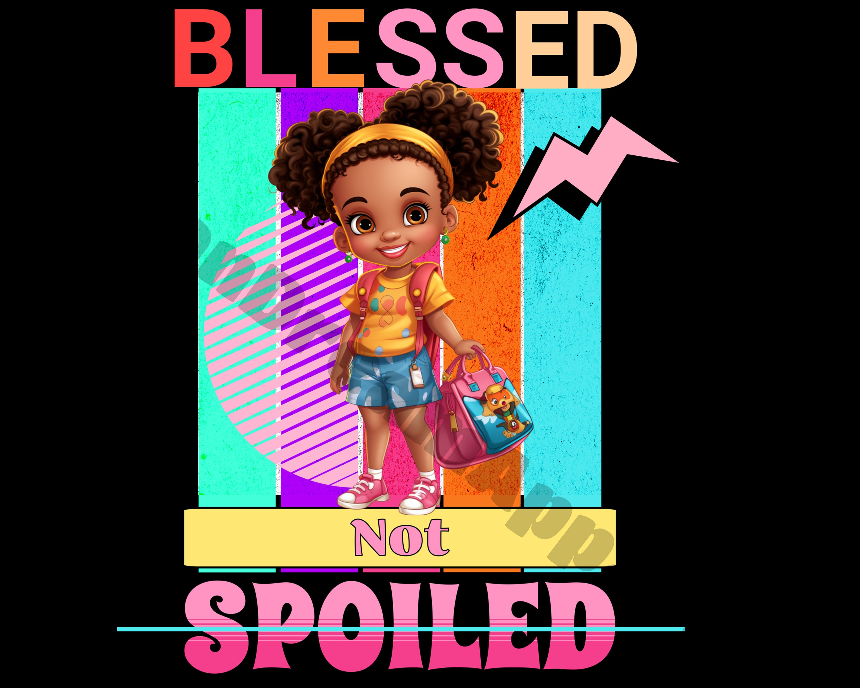 Blessed Black Baby Girl Princess PNG Clipart | Curly Hair Black ...