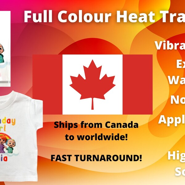 VIBRANT COLOURS Heat Transfer DTF Direct to Film Heat Transfers | Custom Shirts | Shirt Printing | Canada Heat Transfers