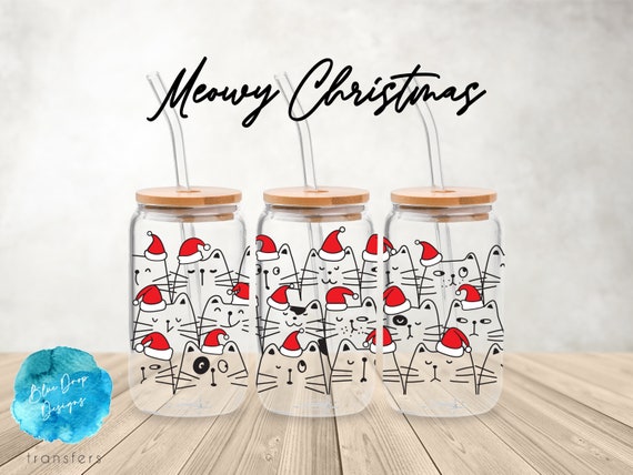 Christmas UV DTF Cup Wrap Transfer Sticker for Glass Coffee Cup