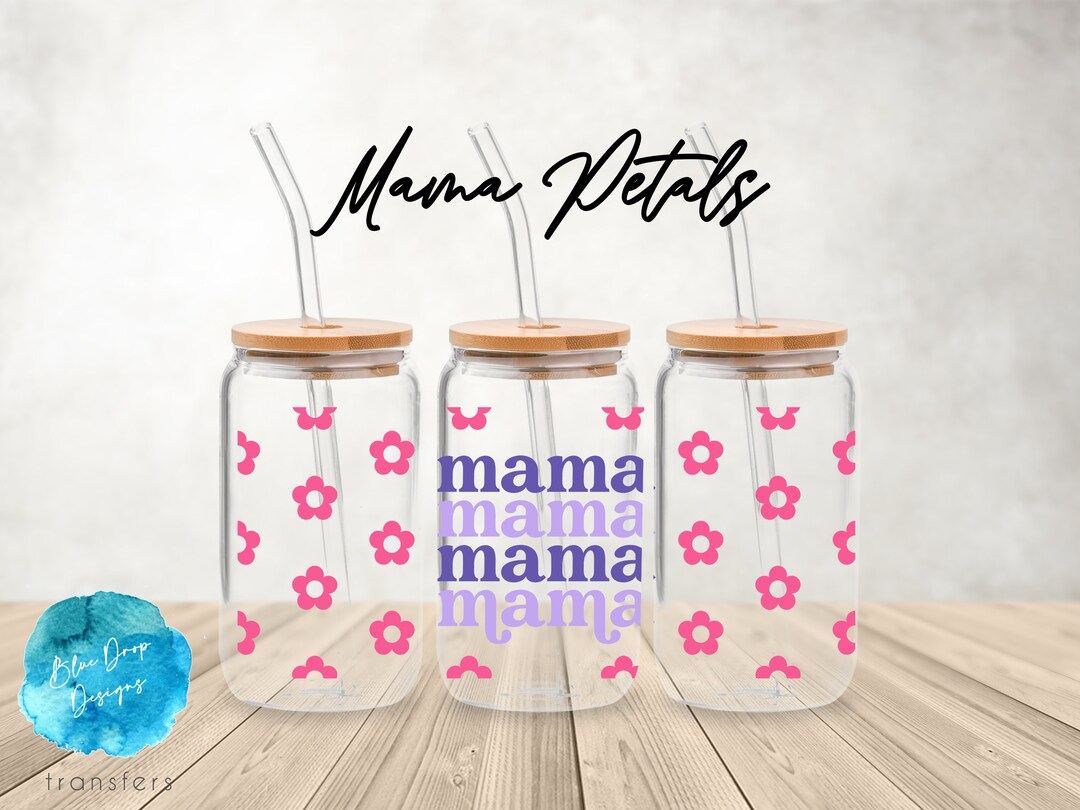 UV DTF Cup Wrap | Mama Florals Boho Minimalist Daisies Mom | Libbey ...