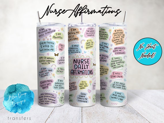 UV DTF Cup Wrap | 20 Oz Skinny Tumbler | Nurse Affirmations Nursing Medical  Health Psw Rn Rpn Doctor | Tumbler Sublimation - Etsy