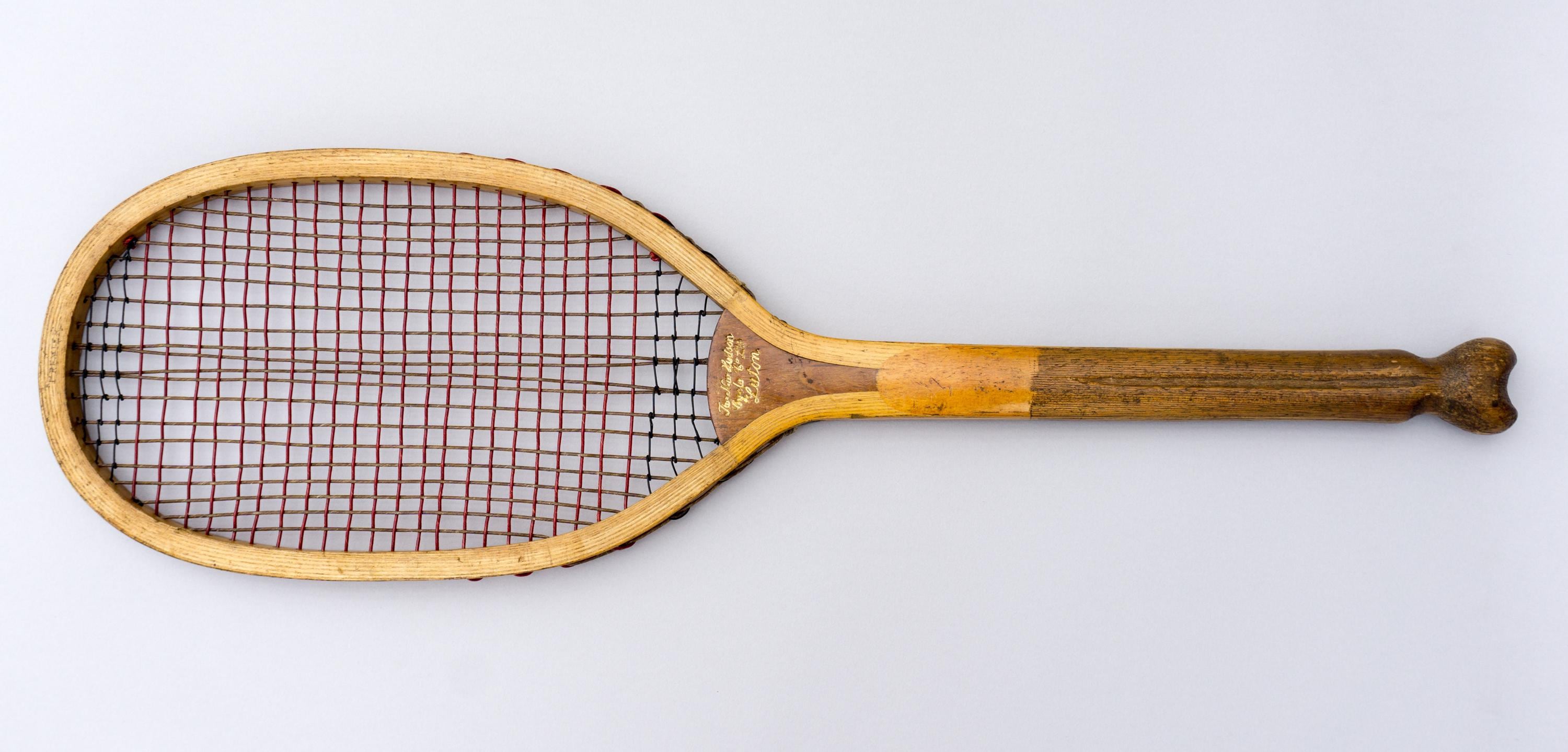 Seltener Premium Fishtail Länglicher antiker Tennisschläger