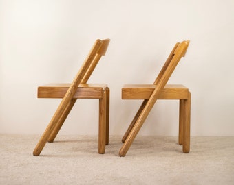 Pair of Сhairs Iva R. Pamio and Renato Toso for Stilwood 1972 / Mid-Century Modern Wooden Chairs