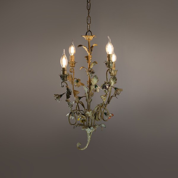 Metal Floral Chandelier - Etsy