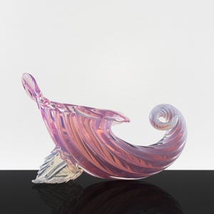 Vintage Murano Glas Vase Archimede Seguso Rosa Opaline Schalentiere 1950er Jahre / Murano Glas Dekor / antike dekorative Vase