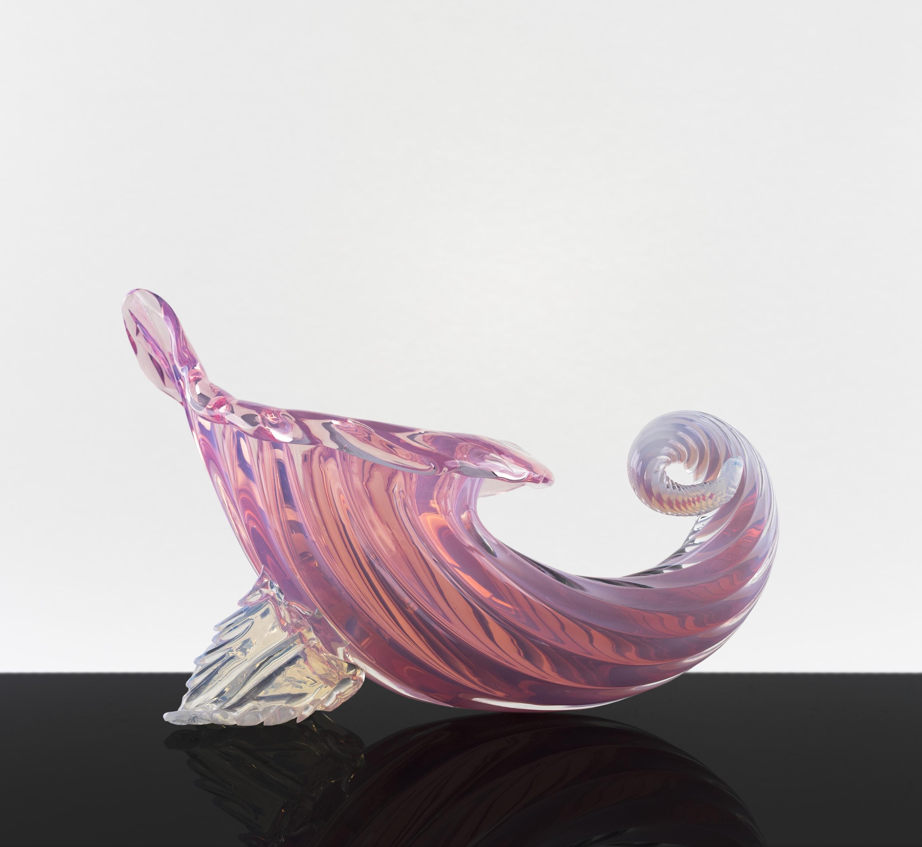 ヴィンテージ ムラーノ ガラス アルキメデ セグソ ピンク オパリン 貝