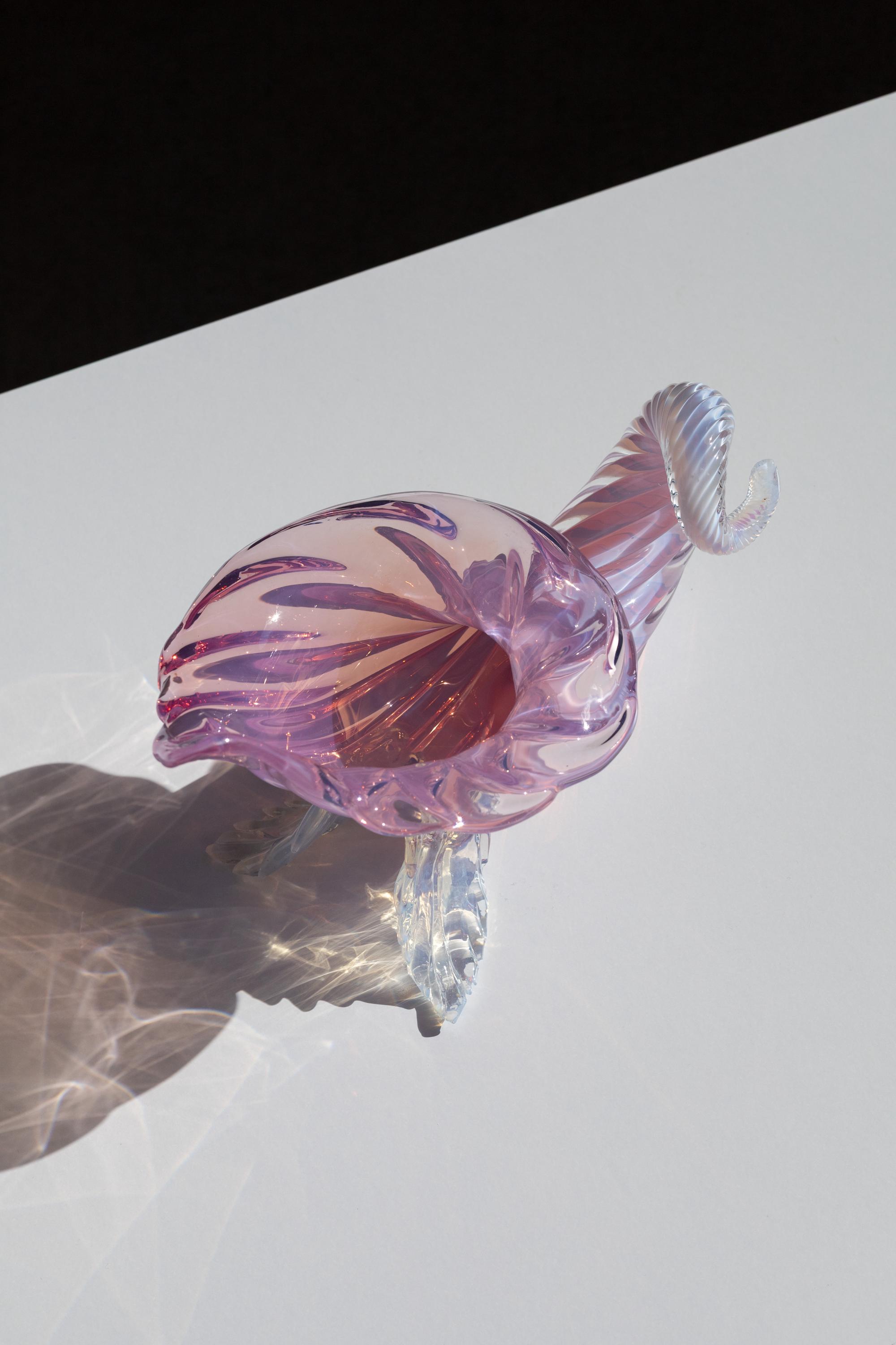 ヴィンテージ ムラーノ ガラス アルキメデ セグソ ピンク オパリン 貝